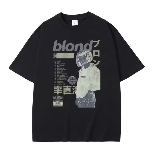 Frank Ocean: blond oversized shirt